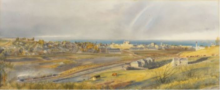 Untitled (View of Ōamaru from the artists Lune Street residence), 1878 Edward Gifford (b.1819 d.1894), Collection of the Waitaki Museum, cared for by Forrester Gallery. FG2001.32.1