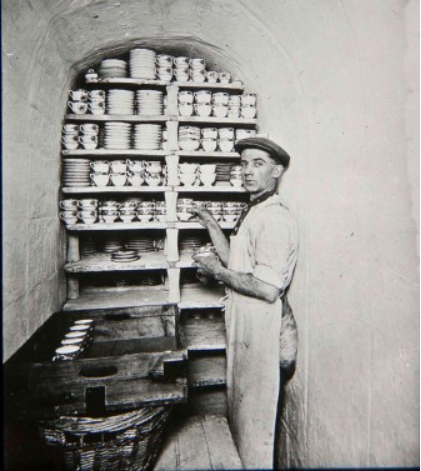 Pottery factory worker, unidentified Collection of the Waitaki District Archive 2015/441.1278