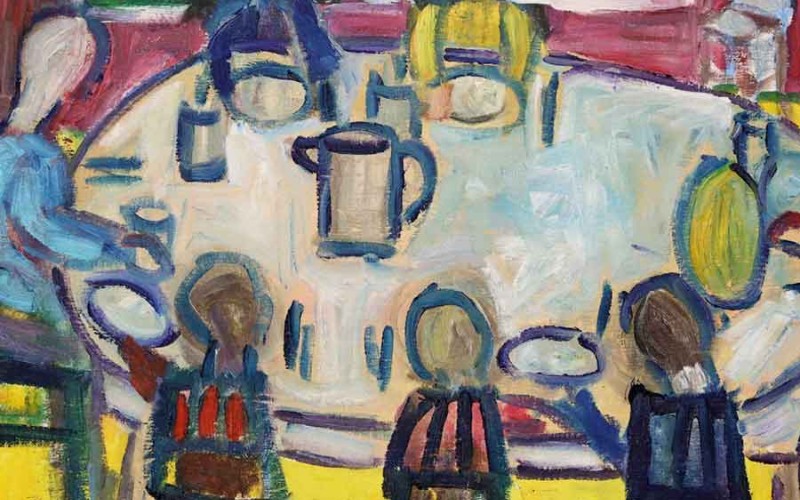 Image: (detail) The Family, 1993, Mary Horn, oil on canvas. 